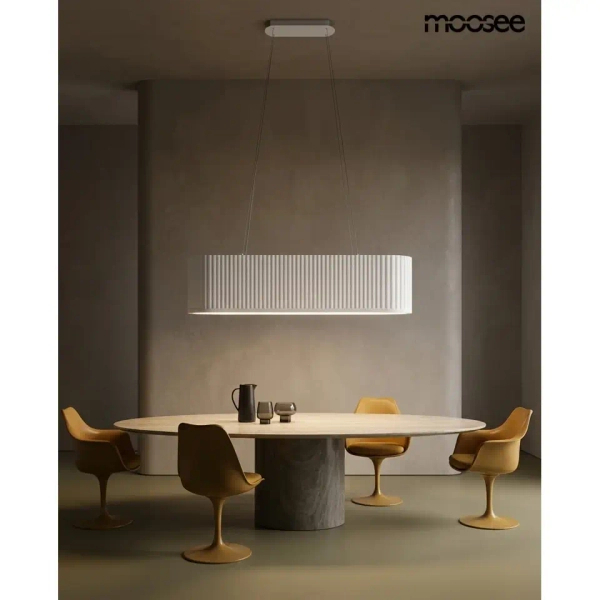 Ryflowana lampa wisząca MAZAYA biała MSE1501100607 1xLED 71,5W nad stół