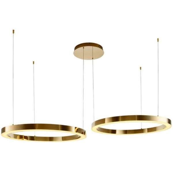 Nowoczesna lampa wisząca Circle DN924-80+80 gold Step LED 112W 3000K złota