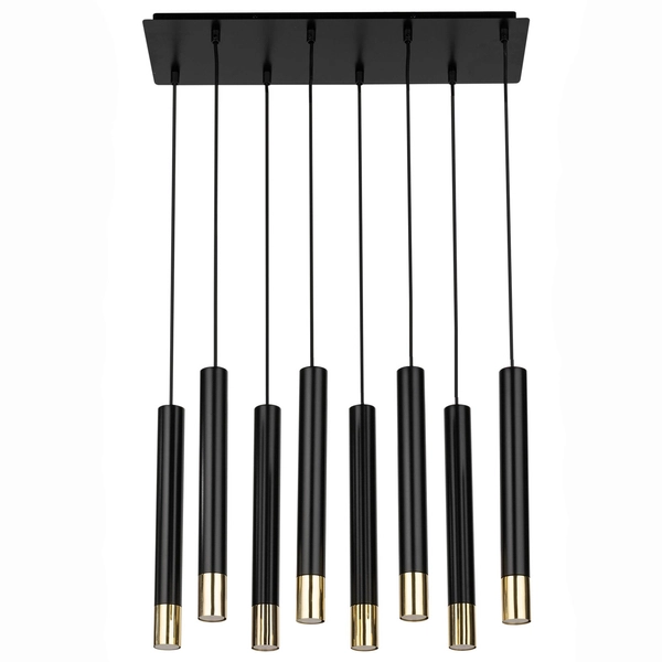 Metalowa lampa wisząca Sopel Grand 33398 czarna złota nad stolik