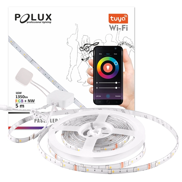 Taśma LED Wi-Fi RGB 16W 313928 Polux z funkcją muzyczną 1350lm biała