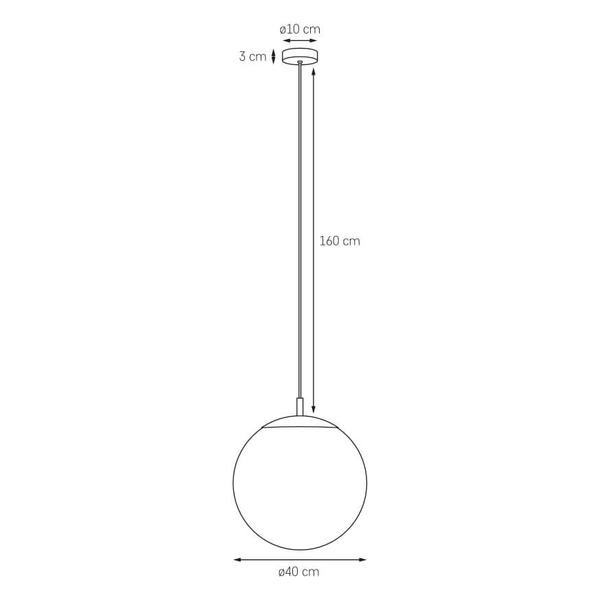 Okrągła lampa wisząca ALUR 11142320 Kaspa metalowa szklana biała czarna