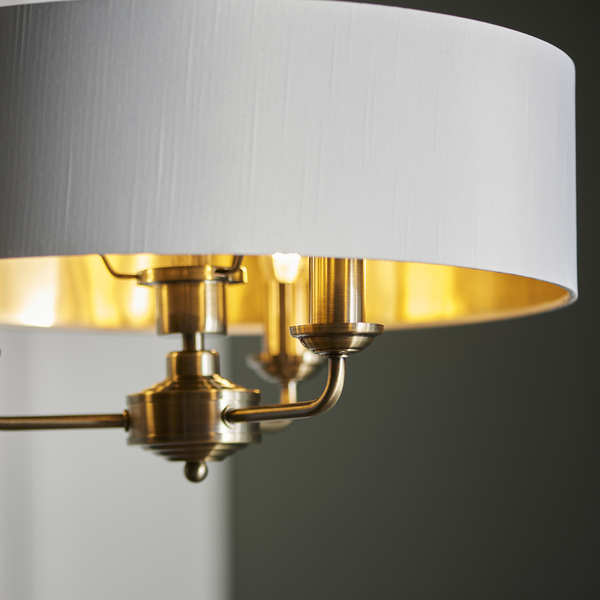 Żyrandol nad stół Highclere 98934 Endon vintage biały mosiądz