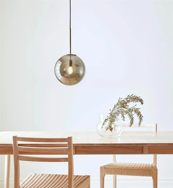 Wisząca lampa loftowa Dione 108268 ball nad stół przydymiona złota