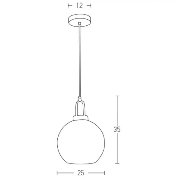 Minimalistyczna lampa wisząca 19177 szklana kula do kuchni mosiądz