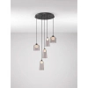 Szklana sufitowa lampa TAVENCO LE45214 LED 24W 3000K czarna różowa