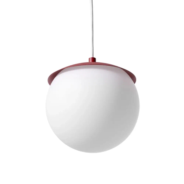 Lampa wisząca okrągła KUUL KLG141P0 burgundowa kula 1xE27 do jadalni