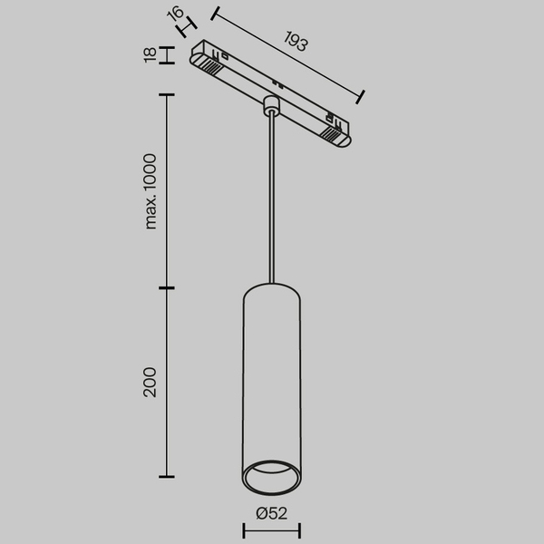 Szynowa lampa magnetyczna Focus TR041-4-12WTW-DD-W LED 12W 2700-6000K ścieżka świetlna biała
