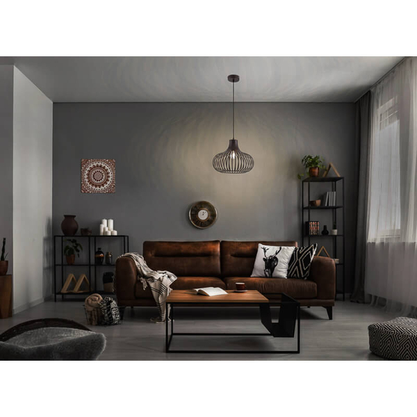 Loftowa lampa wisząca Mateo 33370111X regulowana druciana rdzawy mat