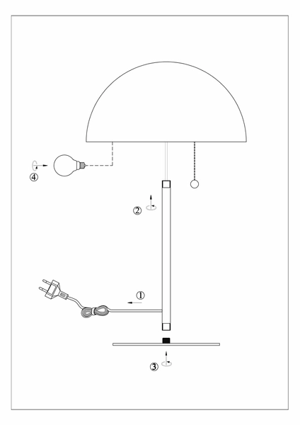 Czarna lampa stojąca Dome nowoczesna na szafkę nocną