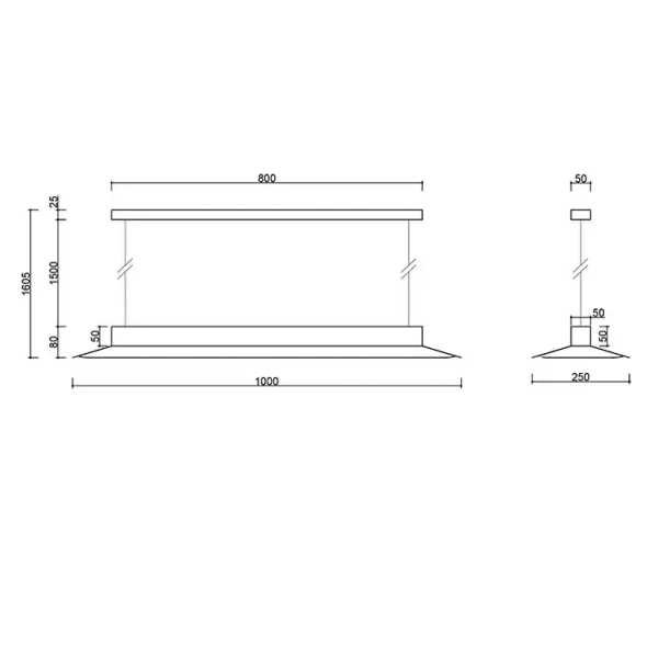 Lampa zwisowa YOTTSU metalowa LED 19,2W 4000K belka do sypialni YOA699P04 niebieska