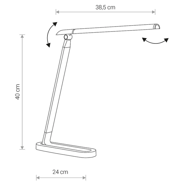 Stojąca LAMPA biurkowa CHIC 8357 Nowodvorski metalowa LAMPKA stołowa LED 7,5 W 4000K czarna srebrna