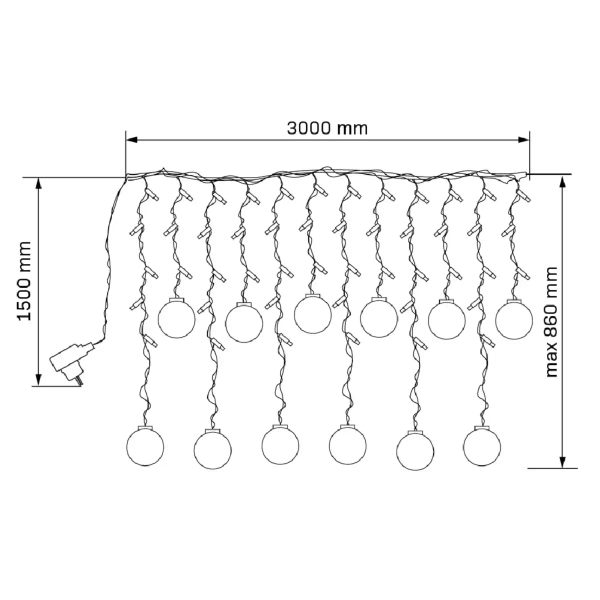 Świetlna girlanda do salonu Wish Balls 325143 LED 3W 2700K przezroczysta