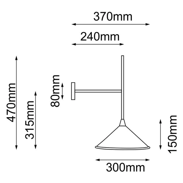 Ścienny kinkiet metalowy Merto 4019 Shilo loftowa stożek czarna