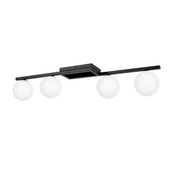 Sufitowa lampa kulista Korfu K-5460 szklana metalowa czarna biała