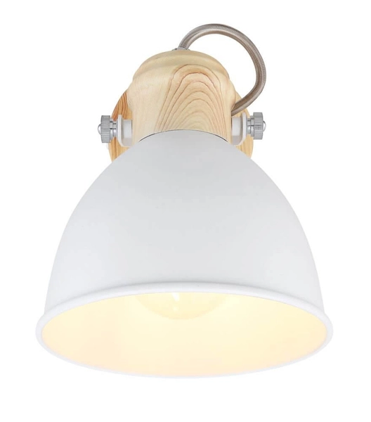 Lampa ścienna Wiho 54018-1 skandynawska biała drewno