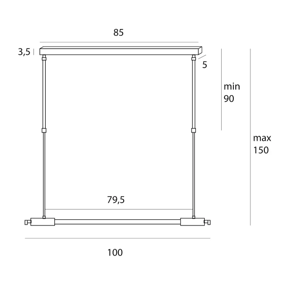 Podłużna lampa wisząca FLUSORE P0659D LED 12W 3000K liniowa miedziana