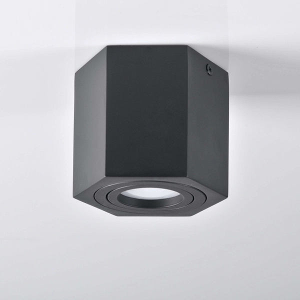 Sześciokątna LAMPA sufitowa HEXAGON 313188 Polux regulowana OPRAWA metalowa downlight czarny