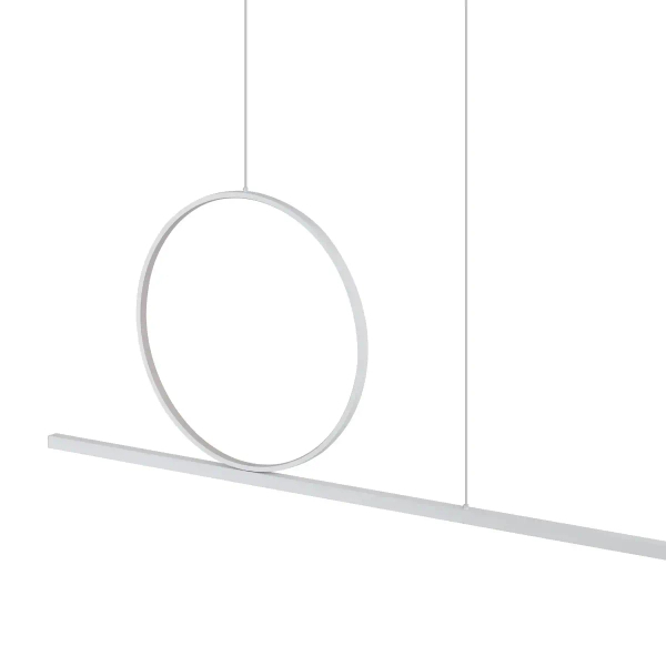 Podłużna lampa wisząca LINEO 11885 LED 39W 3000K ring biały