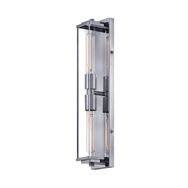 Podłużny kinkiet do łazienki Henri QN-HENRI-WB2-PC szklany IP44 chrom