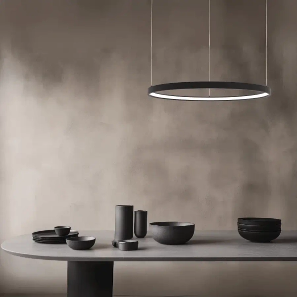 Nowoczesny żyrandol wiszący 23033 LED 28W 3000K pierścień czarny