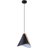 Wisząca lampa salonowa Neva 6650 metalowy zwis nad stół czarny drewno