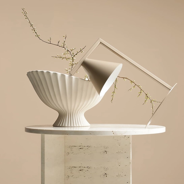 Gabinetowa lampa na biurko Form 1108B17 Aldex metalowy stożek beżowy