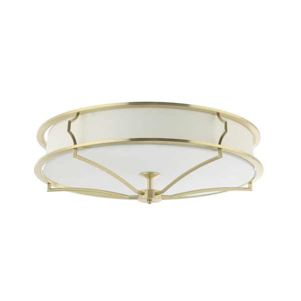 LAMPA sufitowa Stesso PL Old Gold M Orlicki Design abażurowa OPRAWA plafon okrągły klasyczny złoty satynowy kremowy
