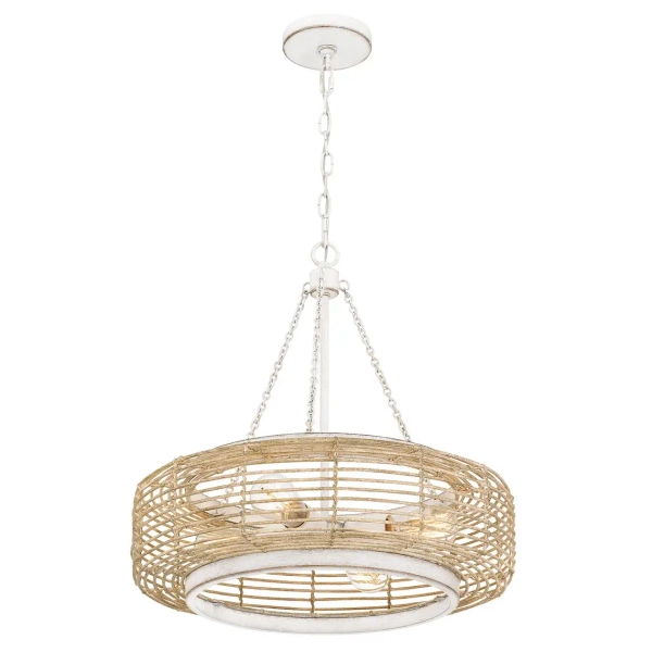 Boho wisząca lampa Waylon QZ-WAYLON-4P-AWH naturalna lina