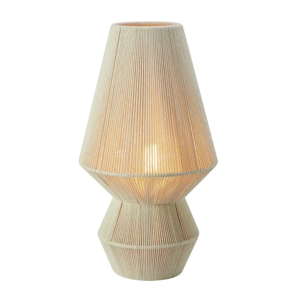 Lampa stołowa Razzo 108822 boho bawełniana metalowa beżowa