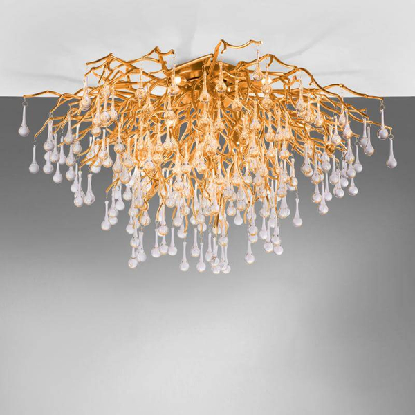 Sufitowa lampa nowoczesna Icicle do przedpokoju mosiądz