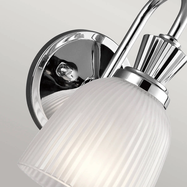 Szklana lampa ścienna Cora KL-CORA1-BATH Kichler IP44 z żarówką chrom