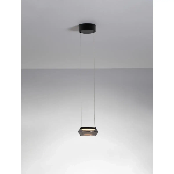 Szklana wisząca lampa OVANIRA LE45194 LED 8W 3000K czarna