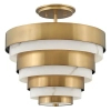 Sufitowa lampa art. deco Echelon QN-ECHELON-SF ringi białe mosiądz