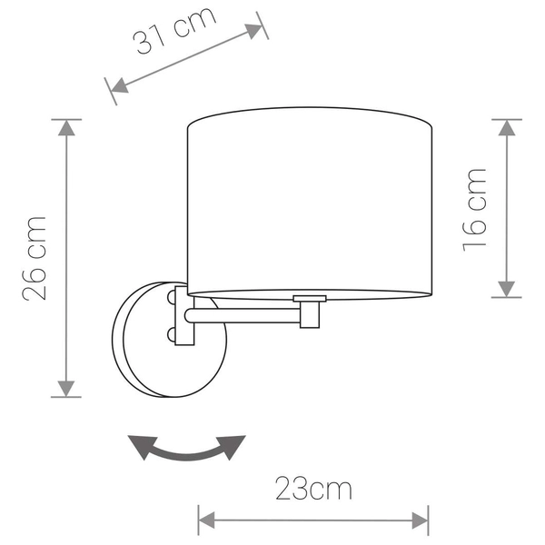 Kinkiet LAMPA ścienna HOTEL 9303 Nowodvorski abażurowa OPRAWA okrągła szara