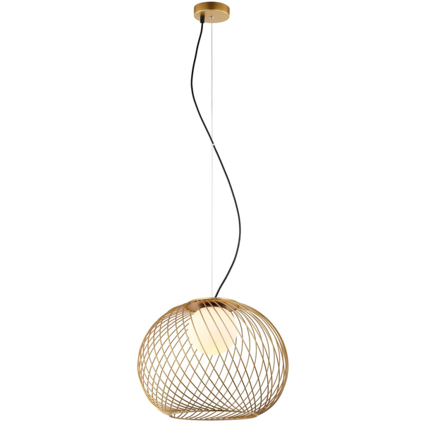LAMPA wisząca CLARISA MDM-3842-1 GD Italux metalowa OPRAWA druciana ZWIS klatka ball złota