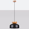 Wisząca lampa do salonu Marion SL.1351 półokrągła drewniana czarna
