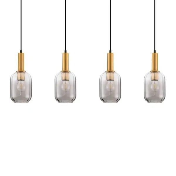 Glamour zwisająca lampa QUERISA LE45217 do salonu złota