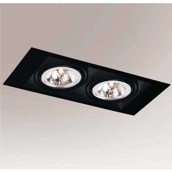 Oczko LAMPA sufitowa MUKO 3313 Shilo prostokątna OPRAWA podtynkowa do zabudowy WPUST czarny