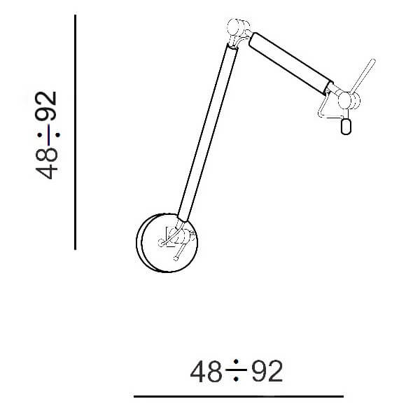 Ruchoma lampa ścienna Zyta AZ4190+AZ2600 czarna do jadalni industrial