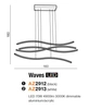 Designerska lampa wisząca Waves LED 70W 3000K do jadalni czarna