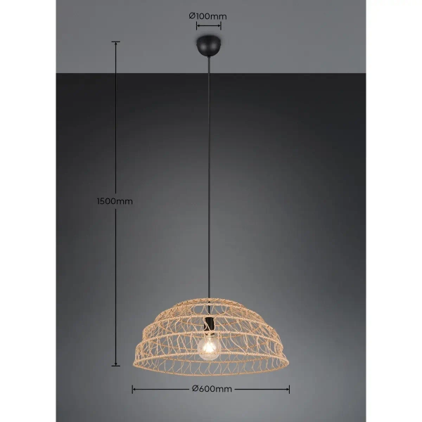 Salonowa lampa wisząca boho PAULETTE R36141026 czarny brązowy