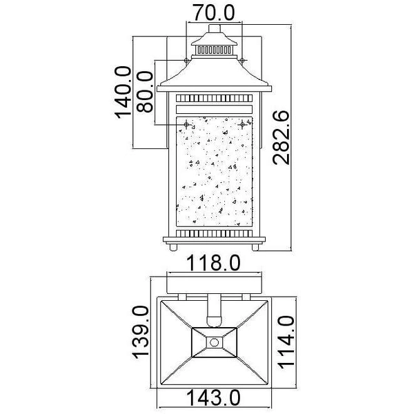 Ogrodowa LAMPA elewacyjna Livingston QZ-LIVINGSTON2-S Elstead QUOIZEL zewnętrzna OPRAWA szklany kinkiet ścienny IP44 brąz przezroczy