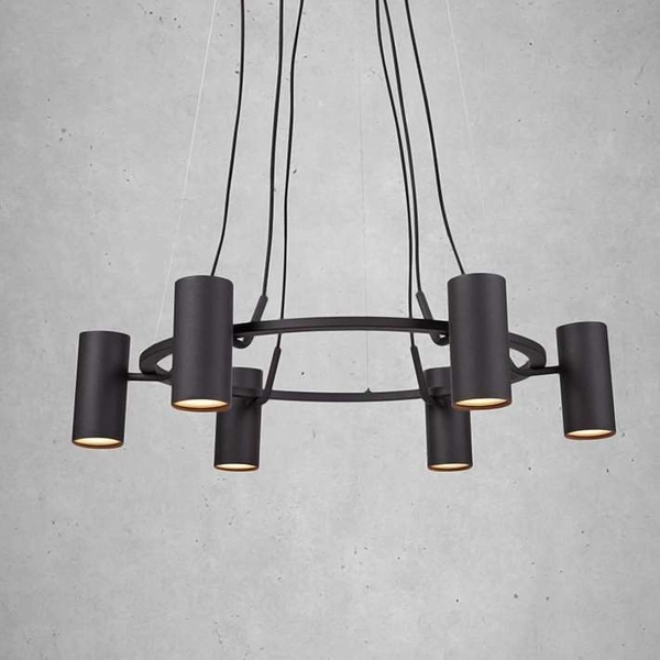 Lampa wisząca PORTO 107357 Markslojd ring metalowy tuby czarne