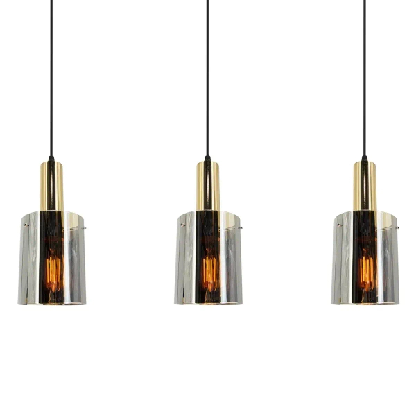 Wisząca lampa loft 2021/3 BL 2RG nad łóżko czarna złota