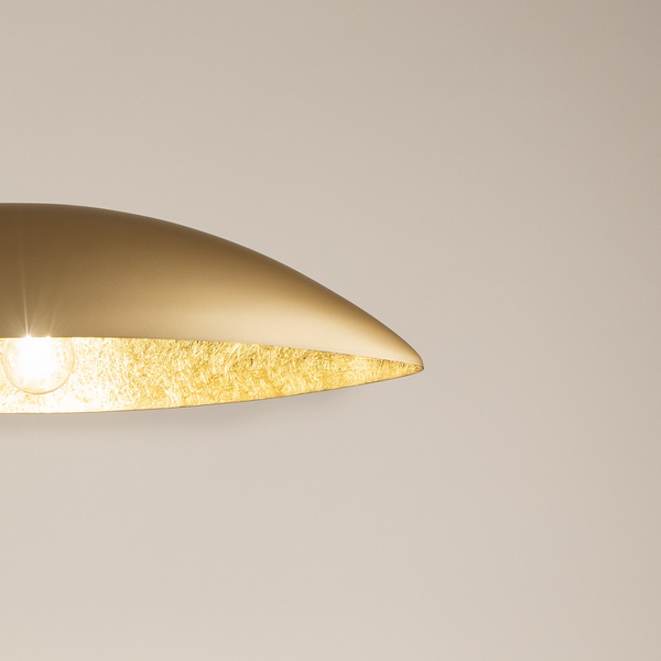 Wisząca lampa z kloszem Gondola M 40641 Sigma do salonu złota