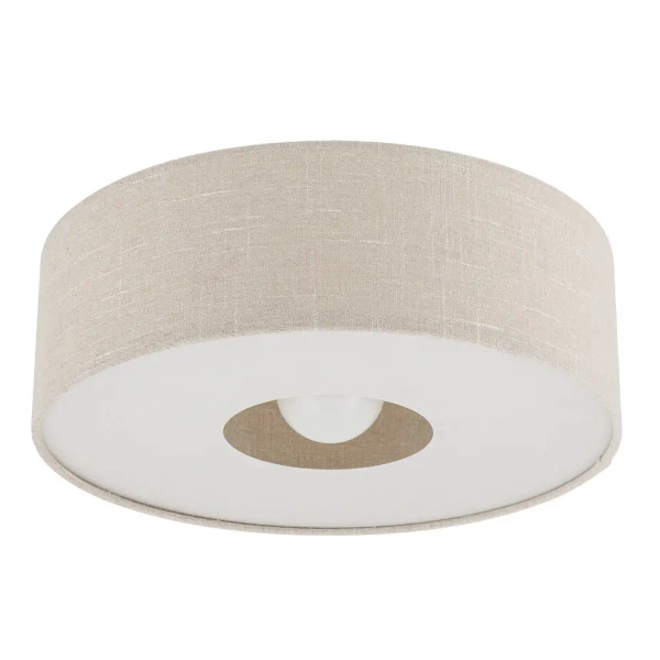 Okrągły plafon SANTANA 11651 do salonu tkanina kremowy