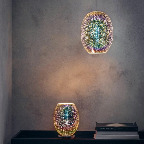 Dotykowa lampa stołowa Stellar 74940 szklana na stolik chrom