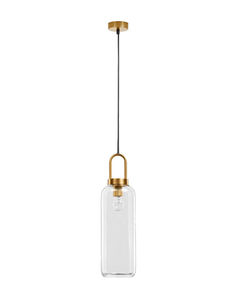 Stylowa lampa wisząca Banes do jadalni złota przezroczysta