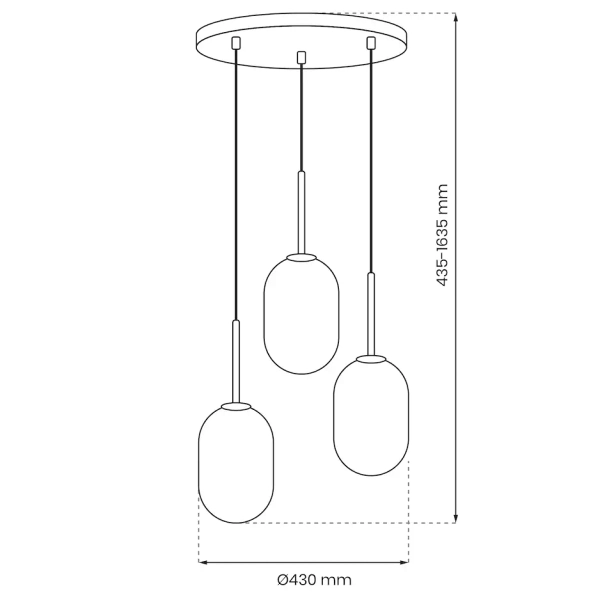 Modernistyczna wisząca lampa ALIAS GOLD ML0315 kule szklana złota