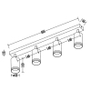 Industrialna lampa podsufitowa Pipe Ring Spot ML2073 na belce czarny